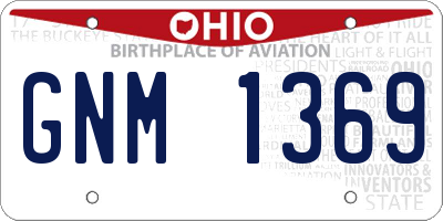 OH license plate GNM1369