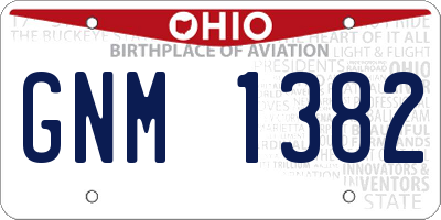 OH license plate GNM1382