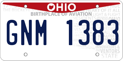 OH license plate GNM1383