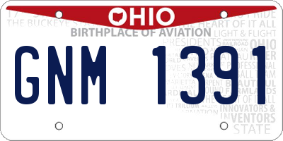 OH license plate GNM1391