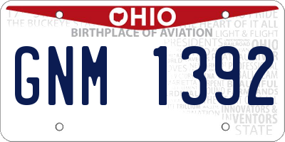OH license plate GNM1392