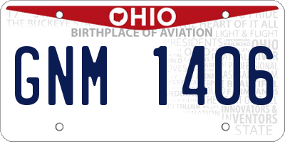 OH license plate GNM1406