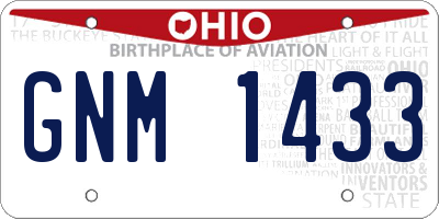 OH license plate GNM1433