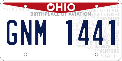 OH license plate GNM1441
