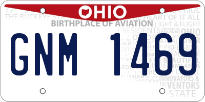 OH license plate GNM1469