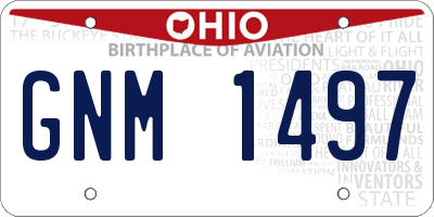 OH license plate GNM1497