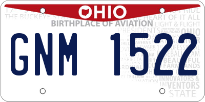OH license plate GNM1522