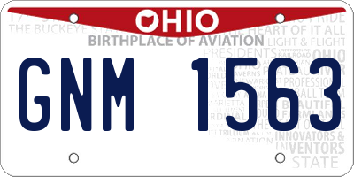 OH license plate GNM1563