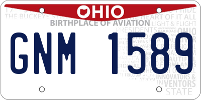 OH license plate GNM1589