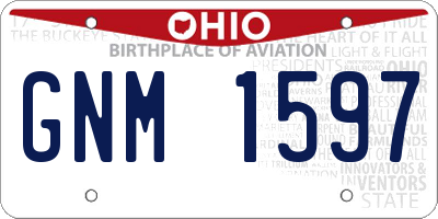 OH license plate GNM1597