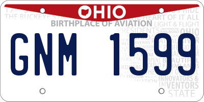 OH license plate GNM1599