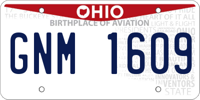 OH license plate GNM1609