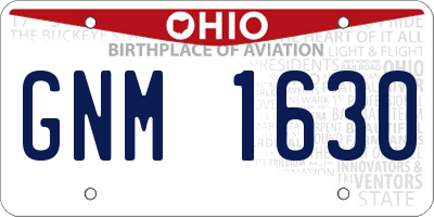OH license plate GNM1630