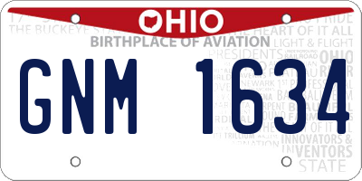 OH license plate GNM1634
