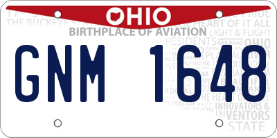 OH license plate GNM1648
