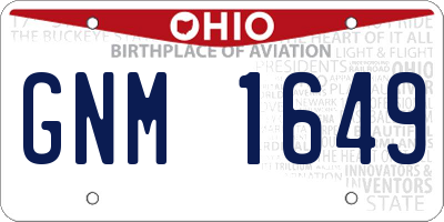 OH license plate GNM1649
