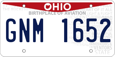 OH license plate GNM1652