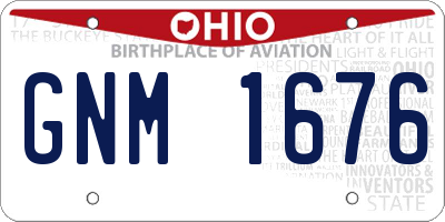 OH license plate GNM1676