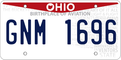 OH license plate GNM1696