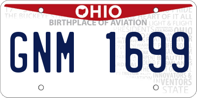 OH license plate GNM1699