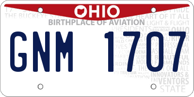 OH license plate GNM1707