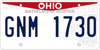 OH license plate GNM1730