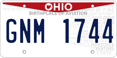 OH license plate GNM1744