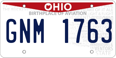OH license plate GNM1763
