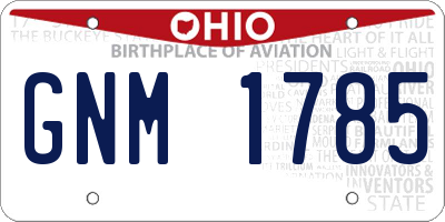 OH license plate GNM1785