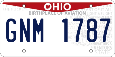 OH license plate GNM1787