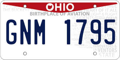 OH license plate GNM1795