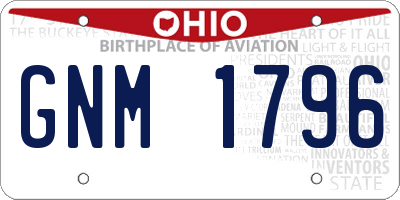 OH license plate GNM1796