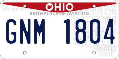 OH license plate GNM1804