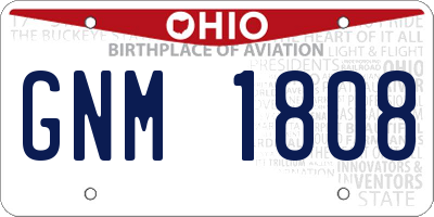 OH license plate GNM1808