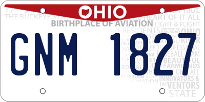 OH license plate GNM1827