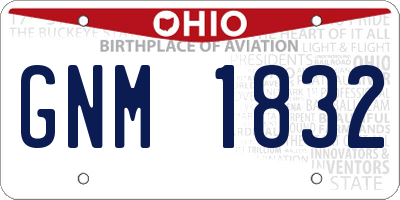 OH license plate GNM1832