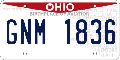OH license plate GNM1836
