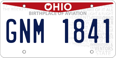 OH license plate GNM1841
