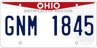 OH license plate GNM1845