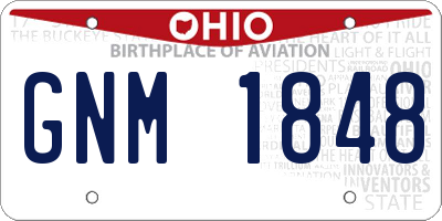 OH license plate GNM1848