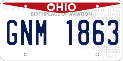 OH license plate GNM1863