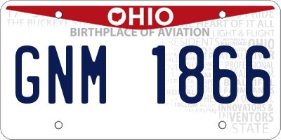 OH license plate GNM1866