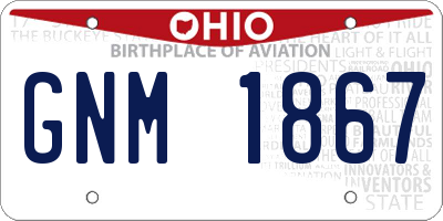 OH license plate GNM1867