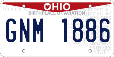 OH license plate GNM1886