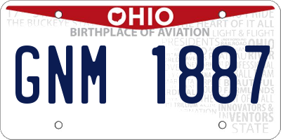 OH license plate GNM1887