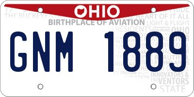 OH license plate GNM1889