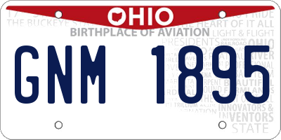 OH license plate GNM1895