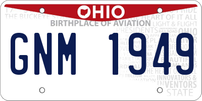 OH license plate GNM1949