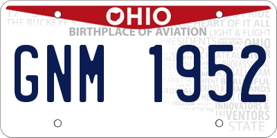 OH license plate GNM1952