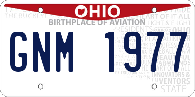 OH license plate GNM1977